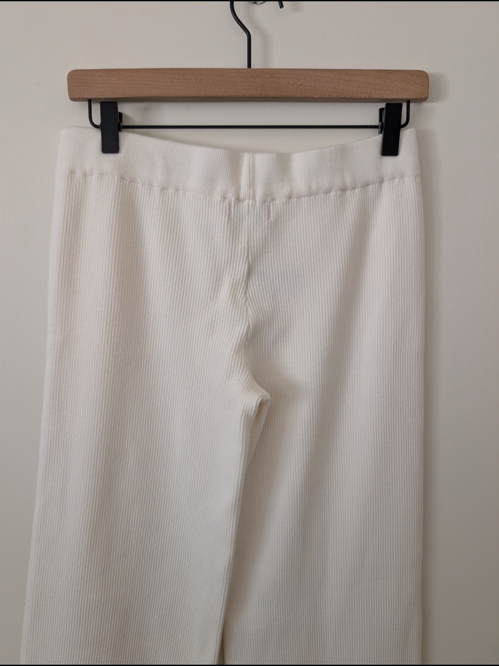 Edikted Womens Medium Knit Pull On Pants Wide Leg White Cream Minimalist Lounge - Picture 6 of 8